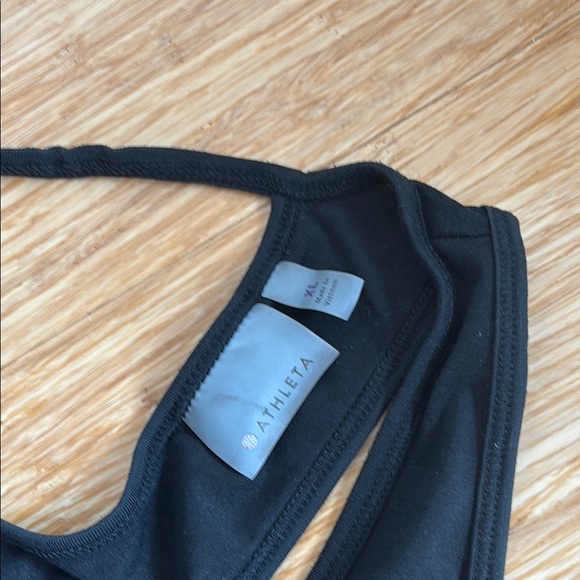 Women's Black Tank Top tie back - Picture 2 of 3